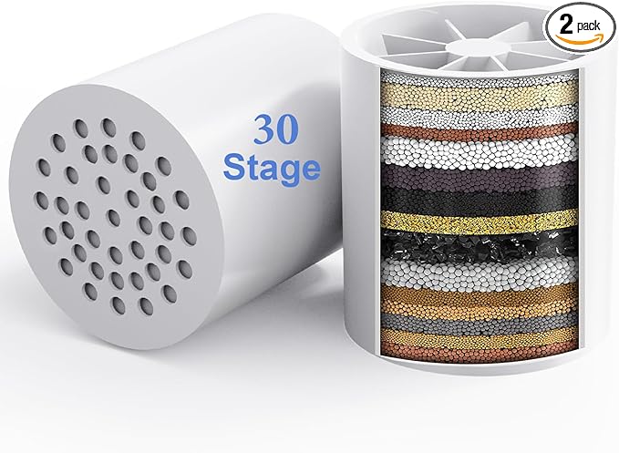 2 Pack 30 Stage Universal Shower Filter Replacement Cartridge -Removes Chlorine by VeoryFly