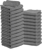 24 Pack Dark Grey Hand Towels 100% Cotton Spa Towel – 16x27 inches Highly by TOALLA