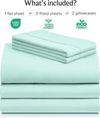 LuxClub 5 PC Sheet Set Bed Sheets Deep Pockets 16" Eco Friendly Wrinkle Free - Image 2
