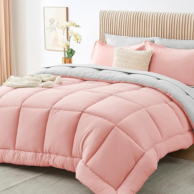 Sasttie California King Comforter Set, 7 Pieces Reversible Cal King Bed in a Bag by SASTTIE