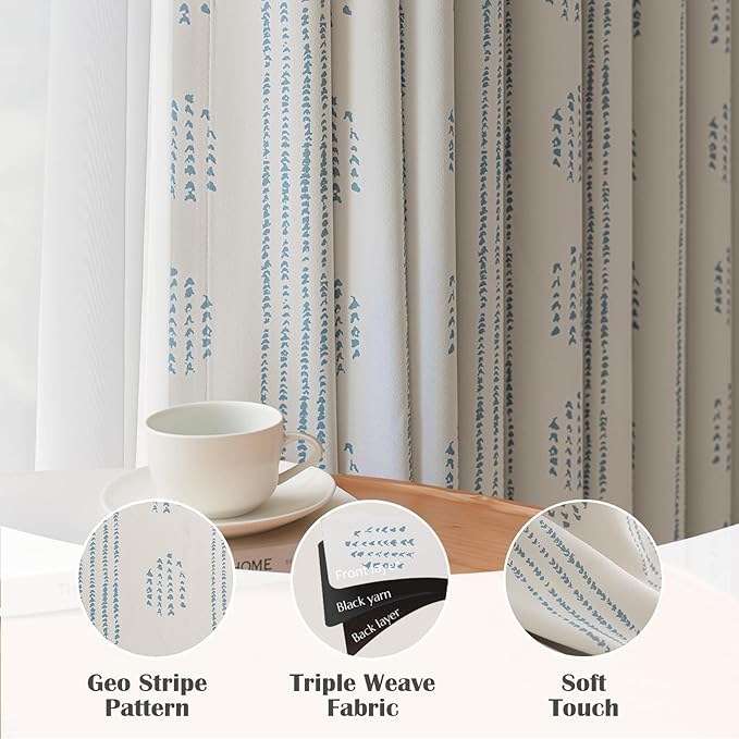 100% Boho Blackout Curtains 84 Inches Long - Image 6