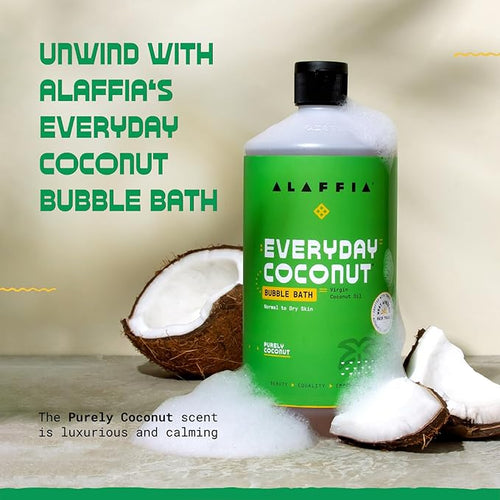 Alaffia Everyday Coconut Bubble Bath, Purely Coconut Scent, 32 Oz Ea - Image 2