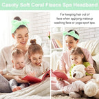 Casoty 10 Pcs Green Face Wash Headbands, Spa Gifts - Image 5
