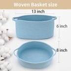 Happyiren Baby Blue Cute Woven Storage Basket - Image 3