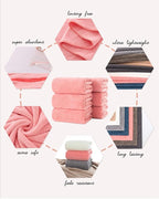 Lumimi Towel Set of 8 Very Soft Microfiber 4 Bath and 4 Hand Towels Quick Dry - Image 2