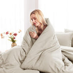 CozyLux Oversized Queen Comforter Set Beige, 7 Pieces Bed in a Bag Comforter Set - Image 9