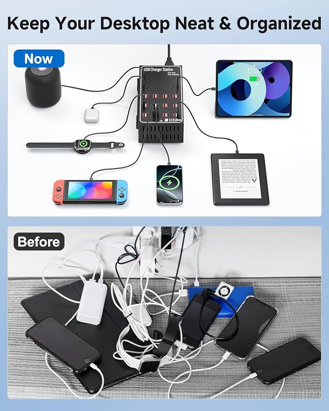 200W USB~c Charging Station, 40 Port USB~C Charger Block, Fast Charging Station - Image 5