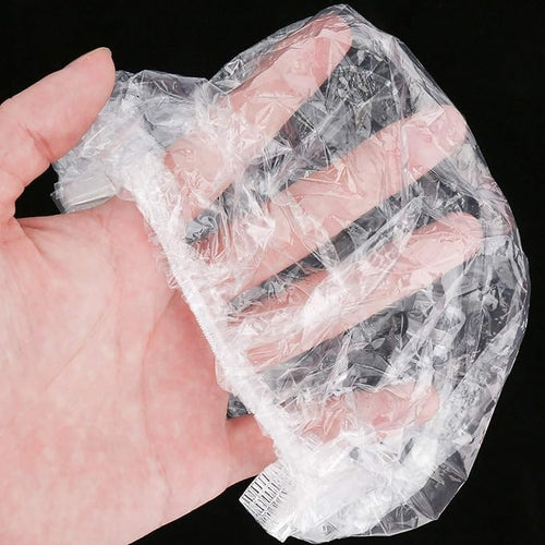 100pcs Shower Caps Disposable, Thicker and Larger Waterproof Clear Hair Bath - Image 2