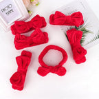 Casoty 6 Pcs Red Spa Headbands, Skin Care Headband, Soft Coral Fleece Makeup - Image 5