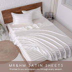 MR&HM Satin Bed Sheets, Full Size Sheets Set - Image 6