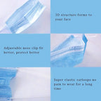 Borje Multicolor Disposable Face Masks 100 Pcs 5 Colors Face Mask 3 Ply - Image 3
