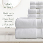Springtree Home Luxury Bamboo Rayon Bath Towel Set 6 Piece Set | 35% Bamboo - Image 2