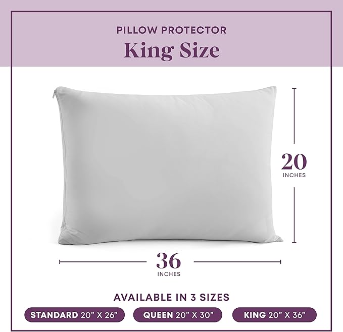 CirclesHome Pillow Protectors 4 Pack King Zippered - Image 6