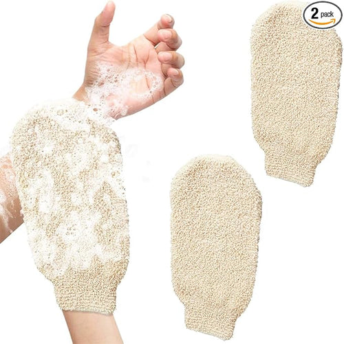 2 Pcs Exfoliating Gloves, Bath Shower Gloves Mitts Bamboo Fiber Bath Body by Unknown