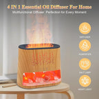 Fireplace Flame Diffuser & Himalayan Salt Lamp, 8 Colors Aromatherapy Diffuser - Image 2