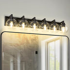 Bathroom Light Fixtures, 6 Light Matte Black Vanity Light, 38 Inch Modern Wall - Image 8
