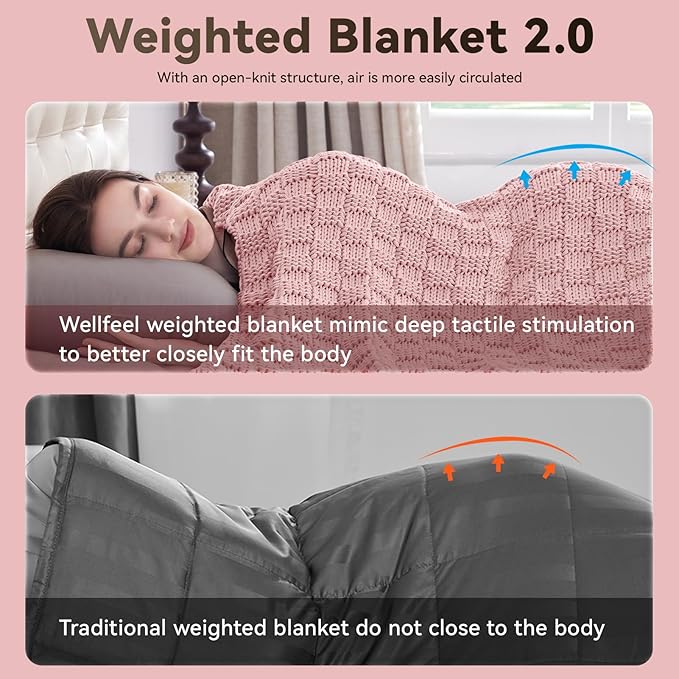 Knitted Weighted Blanket Adult, No Beads Heavy Blanket 60” x 80'' 15lbs - Image 8
