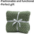 YnM Velvet Knitted Weighted Blanket, Hand Made Chunky Knit Weighted Throw - Image 4