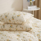 mixinni Aesthetic Floral Duvet Cover Set Twin XL Size, Farmhouse Boho Yellow - Image 5