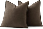 MIULEE Decorative Linen Euro Sham Pillow Covers 26x26 Dark Coffee Chocolate - Image 6