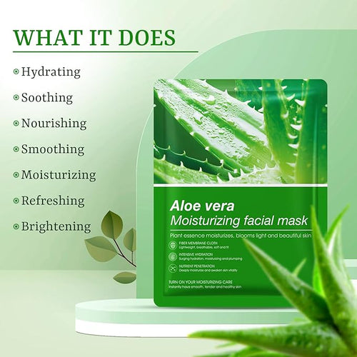 Aloe Vera Face Masks Skincare Soothing & Hydrating Face Masks Aloe Face Mask - Image 2