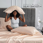 MR&HM Satin Bed Sheets, California King Size Sheets Set - Image 3