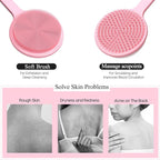 Silicone Back Scrubber for Shower, 17in Lengthen Long Handle Body Brush - Image 3