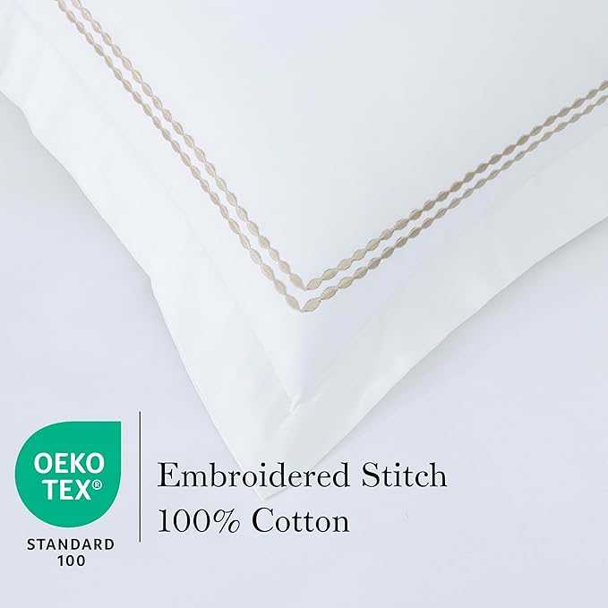 Dreamology White Duvet Cover Luxury Hotel Quality Bedding Set 100% Cotton - Image 2
