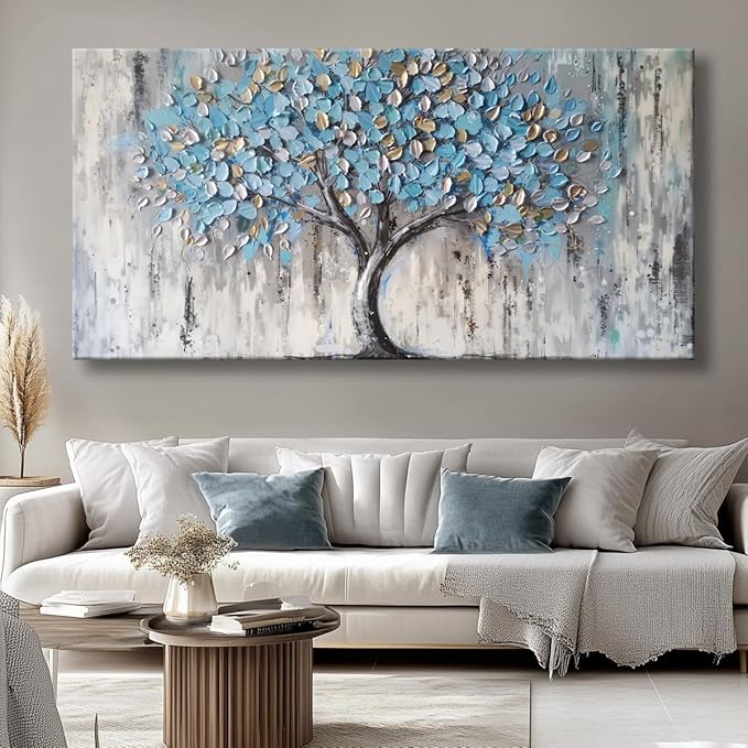 Blue Tree Canvas Wall Art - Image 6