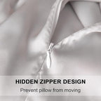 SIYUAN Silk Light Gray Pillowcase, Standard Size, Temperature Regulator - Image 2