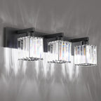 Aipsun Black Vanity Light Bathroom Lighting Fixtures 3 Light Crystal Modern - Image 2