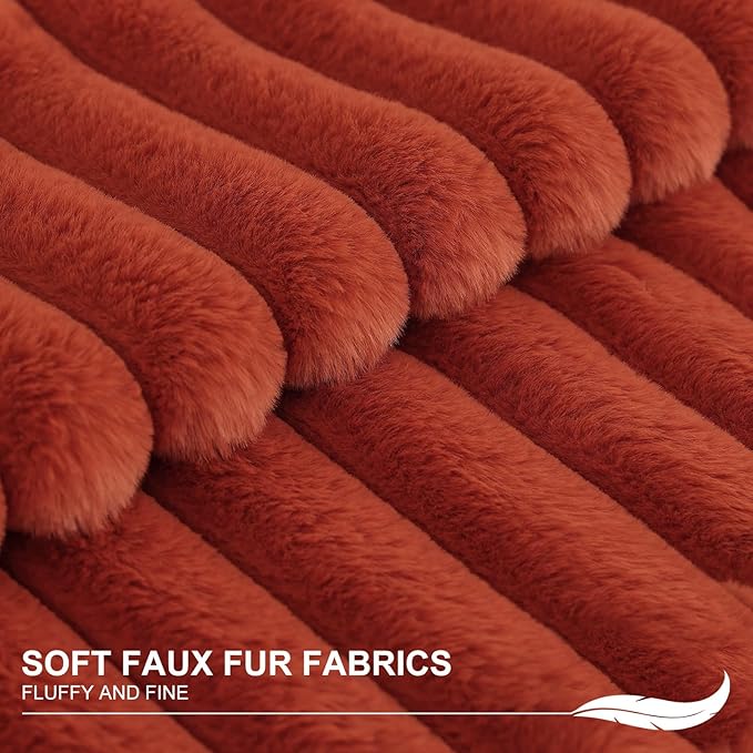 Pallene Faux Fur Plush Fall Throw Pillow Covers 16x16 Set of 2, Luxury Soft - Image 2