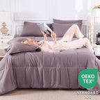 CozyLux Queen Comforter Set Dusty Purple, 7 Pieces Bed in a Bag Queen, All - Image 3