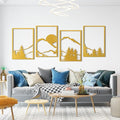 Art3d Black Metal Wall art, 4 Pieces Wall Decor by Art3d