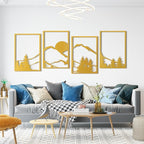 Art3d Black Metal Wall art, 4 Pieces Wall Decor by Art3d