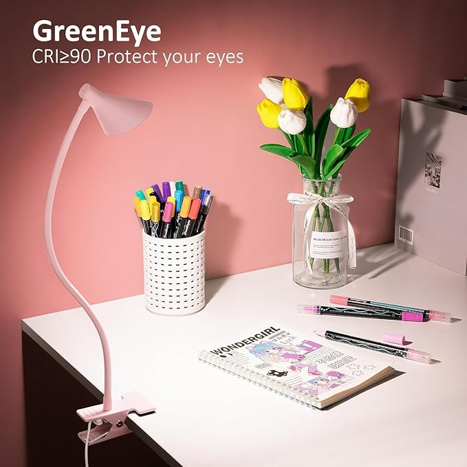 Clip on Light USB Reading Light, Eye Care Dimmable Reading Lamp Flexible Goose - Image 3