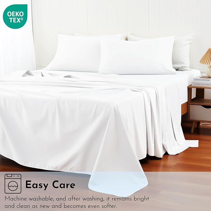 Cotton Flat Sheets Only, 600 TC 100% Cotton Flat Sheet Top Sheet Only, Cal King - Image 8