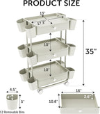 Dolonm 3 Tier Drawer Shelf Beauty Cart - Image 2