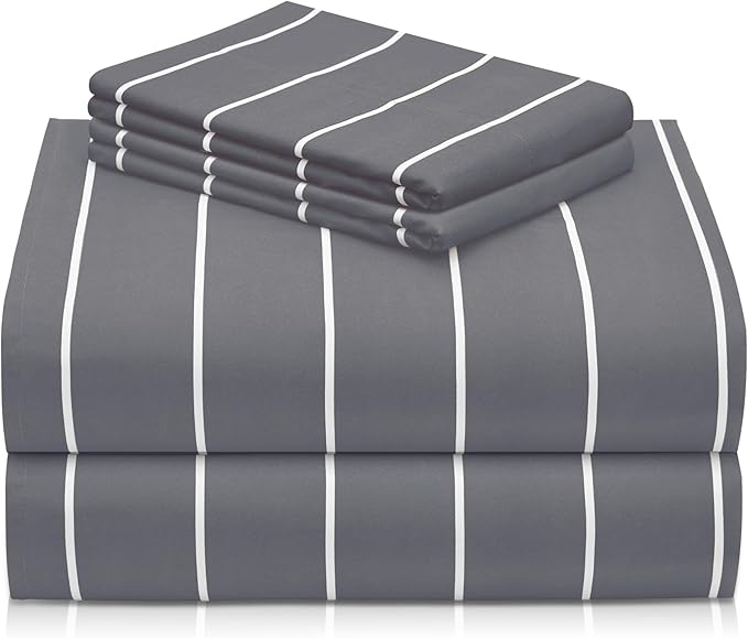 LuxClub 4 PC Cal King Size Sheet Set Bed Sheets, Breathable Luxury, Deep by LuxClub