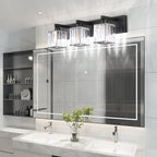 Aipsun Black Vanity Light Bathroom Lighting Fixtures 3 Light Crystal Modern - Image 3