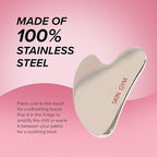 SKIN GYM Cryo Stainless Steel Sculpty Heart Gua Sha, Cooling Facial Massage Tool - Image 5