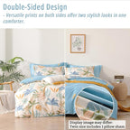 LEMIROE Tropical Coastal Blue Cotton Comforter Twin Size 2Pcs - Image 3