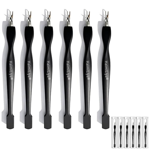 6Pcs 2-in-1 Cuticle Fork with Pusher, Dual-end Cuticle Remover Nail Pusher by HaimiLiyaHome