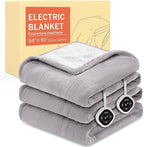 HOMLYNS LuxeHeat Heated Blanket Electric Blanket Queen Size, Soft Flannel by HOMLYNS