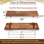 Premium 1.2IN Thickened Board Acacia Wood Bathtub Tray Caddy - Image 2