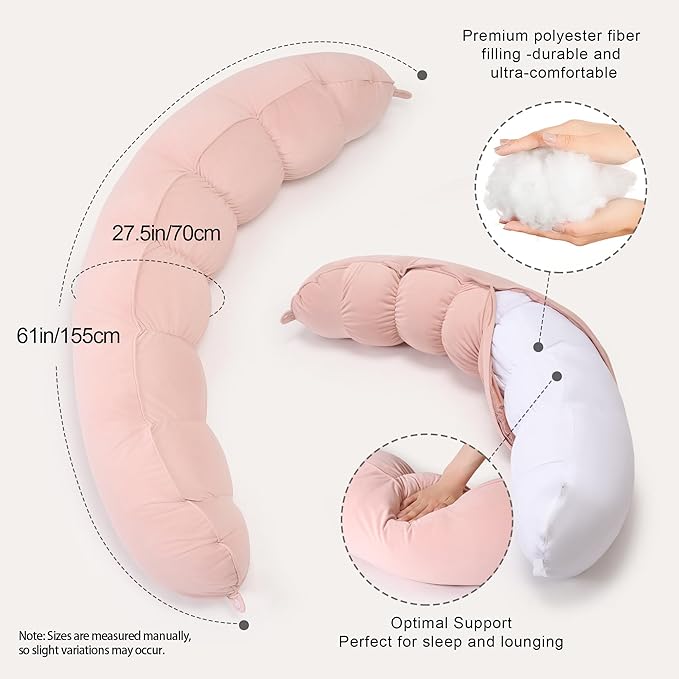 Peallow – Long Round Body Pillow - Image 3
