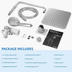 Ryamen Upgraded Dual Shower Heads Combo, 10 inch Filtered Shower Head - Image 9