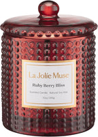 LA JOLIE MUSE Ruby Berry Bliss Scented Candle| Mandarin, Cranberry & Plum | 10 by LaJol%C3%ADeMuse