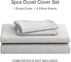 PURE ERA Jersey Knit Duvet Cover Set 100% T-Shirt Cotton Super Soft Comfy 3pc - Image 7
