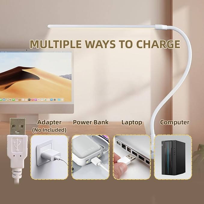 Desk Lamp with Clamp, Long Flexible Arm Clip on Lamp - Image 7